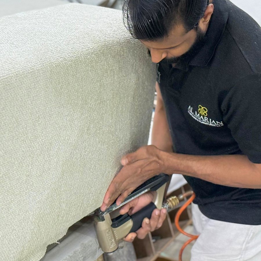 Upholstery and restoration at the Al Marjan workshop