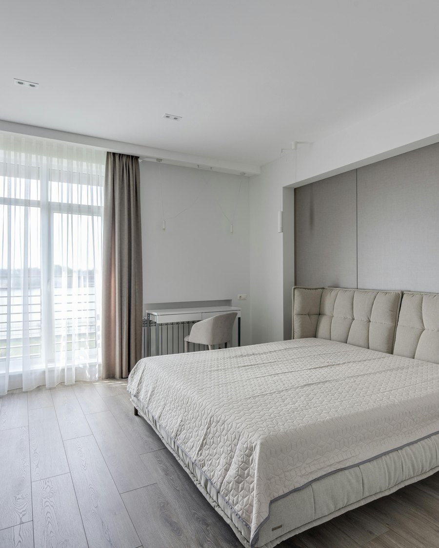 Timber flooring in a master bedroom